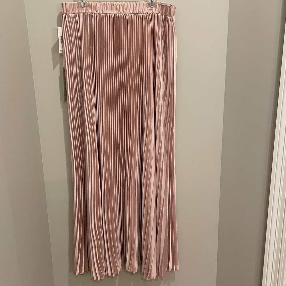 Rose gold maxi skirt